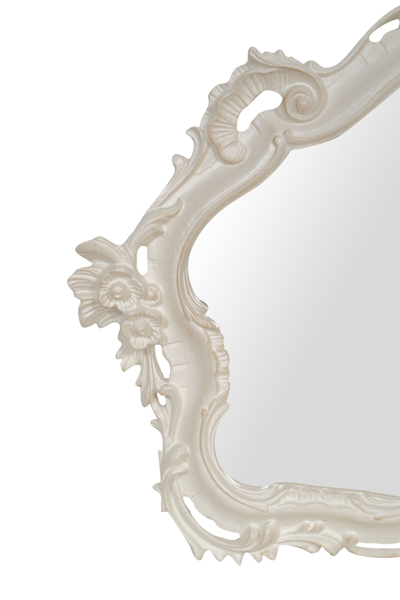 Biscottini SPECCHIERA DA PARETE IN LEGNO FINITURA BIANCA ANTICATA MADE IN ITALY Specchio