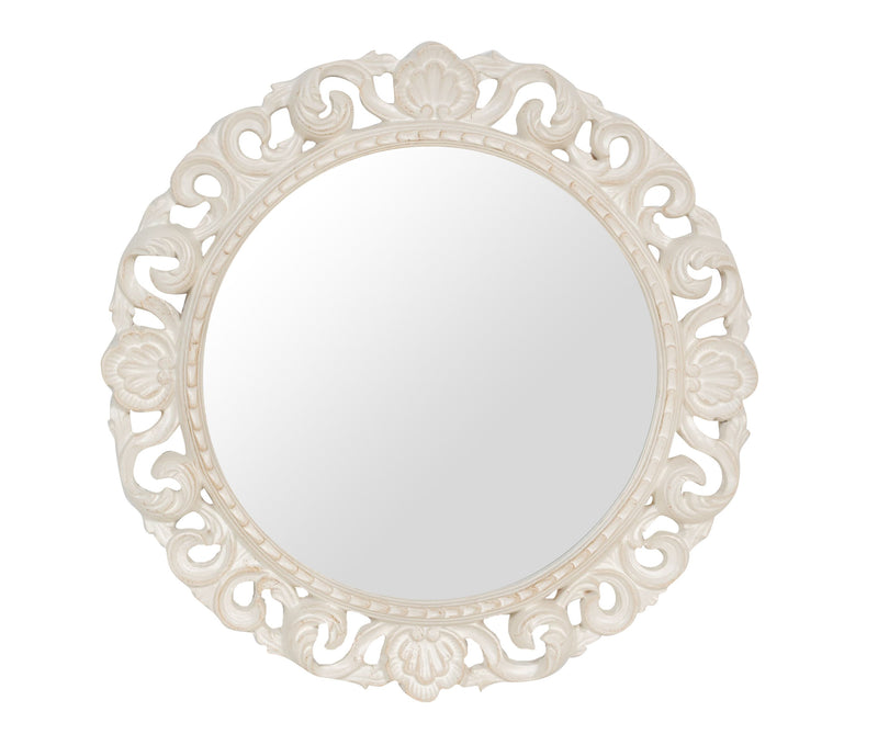 Biscottini SPECCHIERA DA PARETE IN LEGNO FINITURA BIANCA ANTICATA MADE IN ITALY Specchio