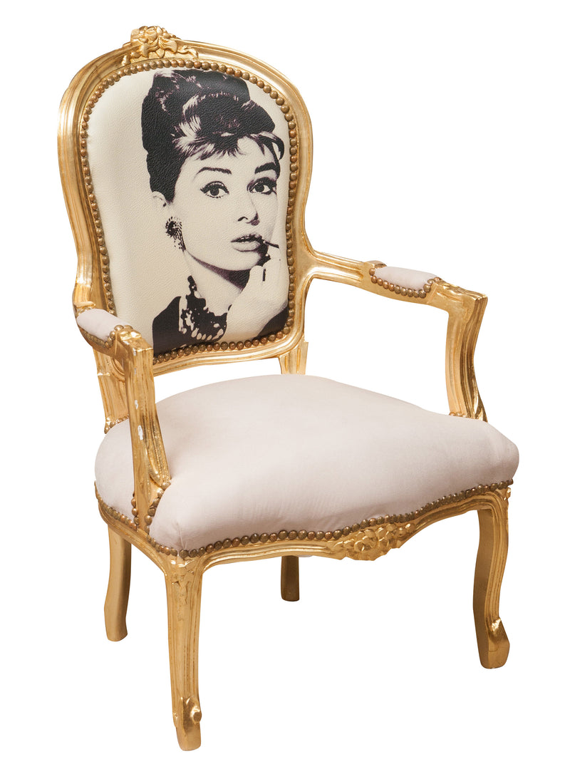 Biscottini Poltrona stile francese Luigi XVI in legno massello di faggio XVI, faggio,