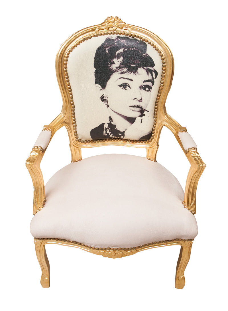 Biscottini Poltrona stile francese Luigi XVI in legno massello di faggio XVI, faggio,