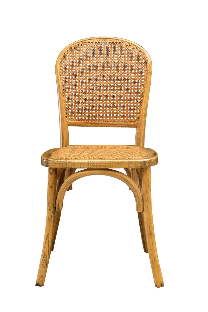 Biscottini Sedia Thonet in massello di frassino e seduta rattan finitura Naturale L42xPR50xH89 cm