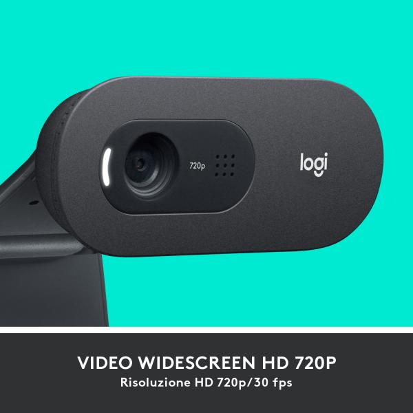 Logitech C505 - webcam - colori - 720p - lunghezza focale fissa