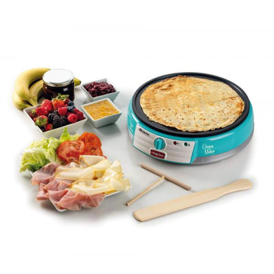 ARIETE CREPES MAKER AZZURRO (PARTY TIME) (0202/01) - PIASTRA ELETTRICA PER CREPES - 1000W