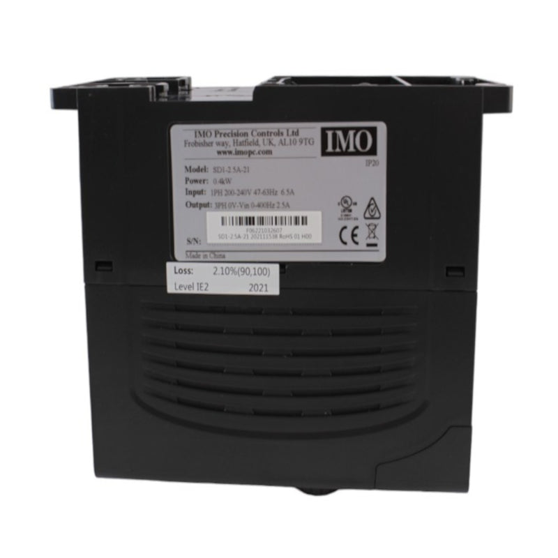 Inverter monofase serie SD1 0,40kW ingresso 200/240V 2,5A uscita trifase 230V IP20 controllo vettoriale IMO Precision Controls