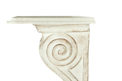 Biscottini Mensola muro in legno finitura bianco anticato Made in Italy realizzata foglia