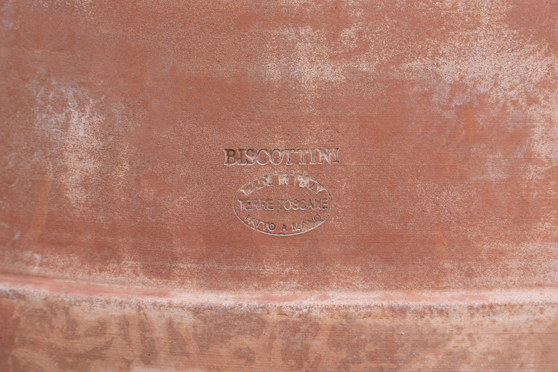 Biscottini VASO CONCA INVECCHIATA, IN TERRACOTTA TOSCANA 100% MADE IN ITALY INTERAMENTE LAVORATA A MANO L62XPR62XH55 CM