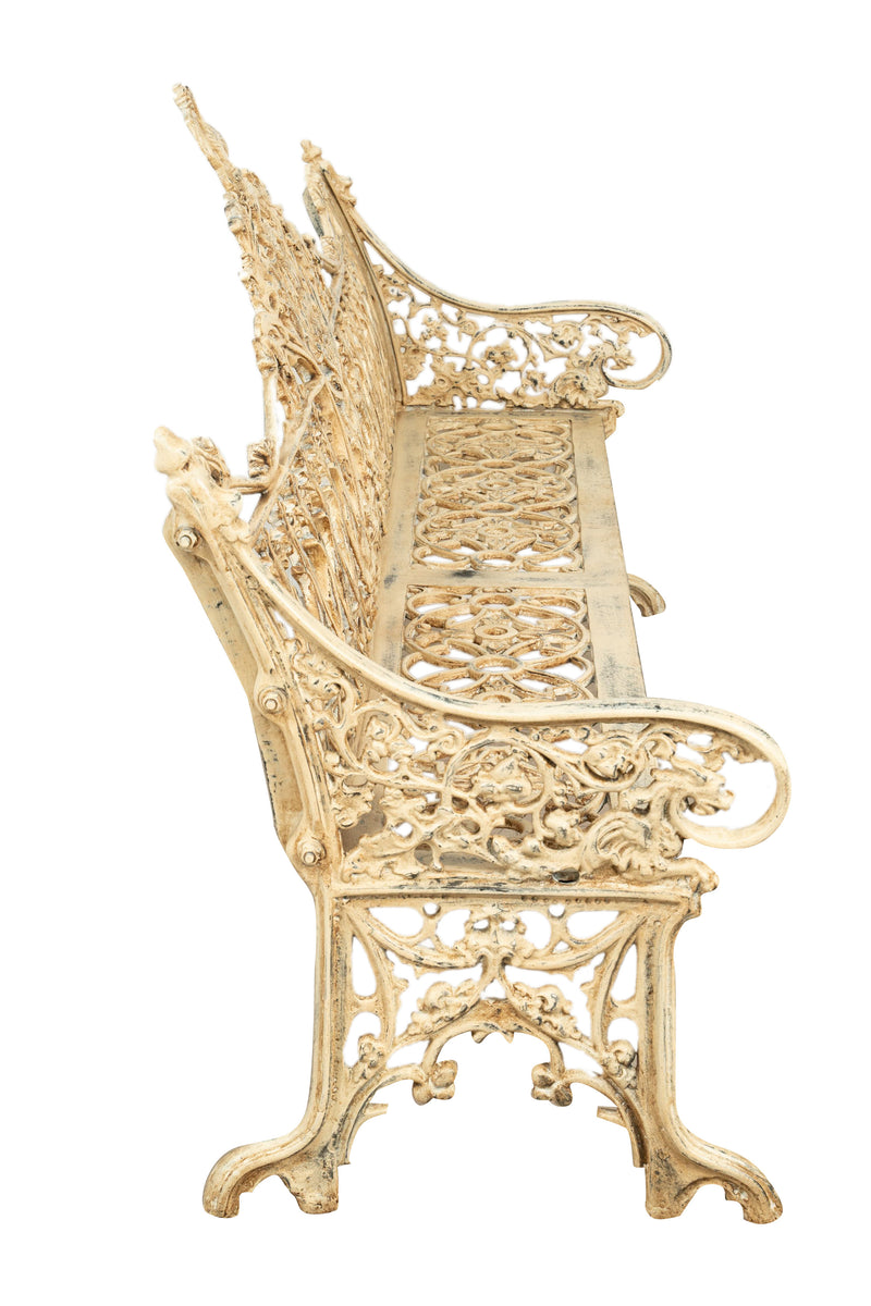 Biscottini Panchina Liberty in ghisa finitura anticata Molto Robusta, stabile Offerta