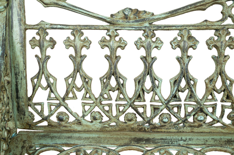 Biscottini Panchina Liberty in ghisa finitura anticata Molto Robusta, stabile Offerta