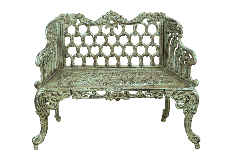 Biscottini Panchina Liberty in ghisa finitura anticata Molto Robusta, stabile Offerta