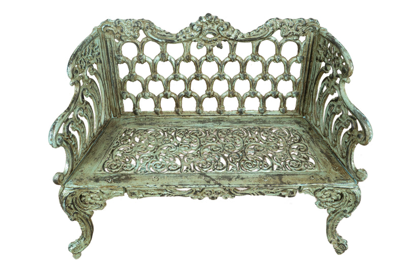 Biscottini Panchina Liberty in ghisa finitura anticata Molto Robusta, stabile Offerta