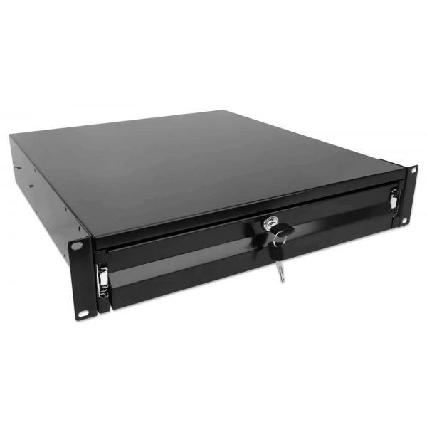Intellinet 19quot; Cassetto portaoggetti, 2U, con serratura, profondità 466 mm, Nero - Cassetto portaoggetti rack - Nero, RAL 9005 - 2U - 48,3 cm (19")