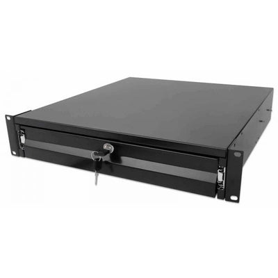 Intellinet 19quot; Cassetto portaoggetti, 2U, con serratura, profondità 466 mm, Nero - Cassetto portaoggetti rack - Nero, RAL 9005 - 2U - 48,3 cm (19")