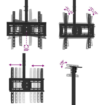 Porta Tv A Soffitto Per Schermo 32"-65" Max Vesa 400x400mm 40kg