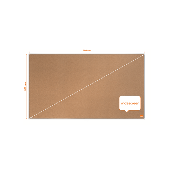 Nobo 1915415 bacheca per annunci Bacheca fissa Marrone Sughero (Nobo 1915415 Impression Pro 890x500mm Widescreen Cork Notice Board)
