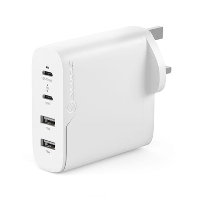 ALOGIC 4X100 Universale Bianco AC Interno (4 PORT 100W USB-C USB-A GAN - CHARGER WITH 2M USB-C CABLE)