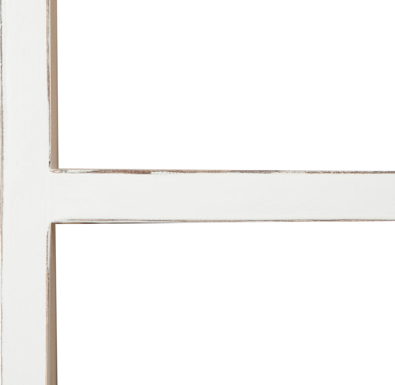 Biscottini Libreria in legno massello di tiglio finitura bianca anticata L121xPR36xH200 cm. Made in Italy