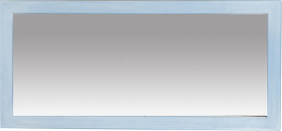 Biscottini Specchiera rettangolare da muro in legno massello di tiglio finitura azzurra L37xPR3xH80 cm Made in Italy