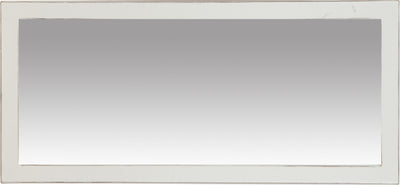 Biscottini Specchiera rettangolare da muro in legno massello di tiglio finitura bianca anticata L37xPR3xH80 cm Made in Italy