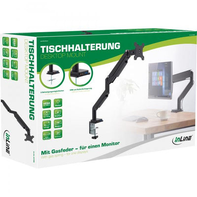 Supporto da tavolo InLine con sollevatore e USB/Audio fino a max. 82 cm 32" 9kg