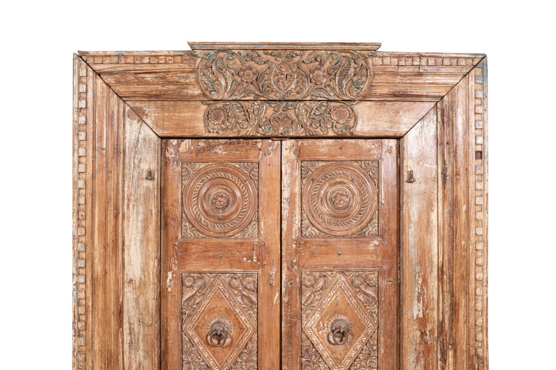 Biscottini Porta in legno massello e ferro da interno o da esterno vecchia e antica medievale con telaio scorrevole