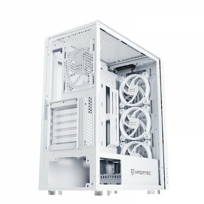 Case computer desktop ATX Nfortec NF-CS-NERVIA-W Bianco