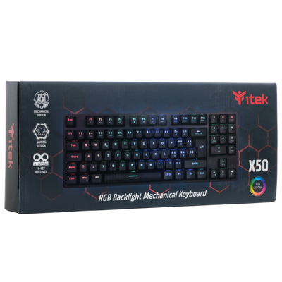 Tastiera Itek Gaming X50 - Meccanica - RGB - Blue Switch - Software - Compatta - Usb