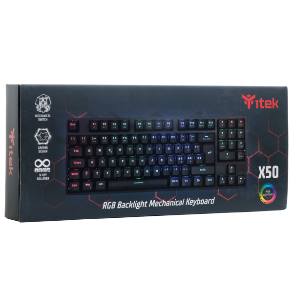 Tastiera Itek Gaming X50 - Meccanica - RGB - Blue Switch - Software - Compatta - Usb