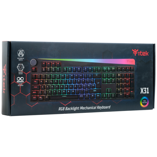 Tastiera Itek Gaming X31 - Meccanica - RGB - Blue Switch - Software - Compatta - Usb