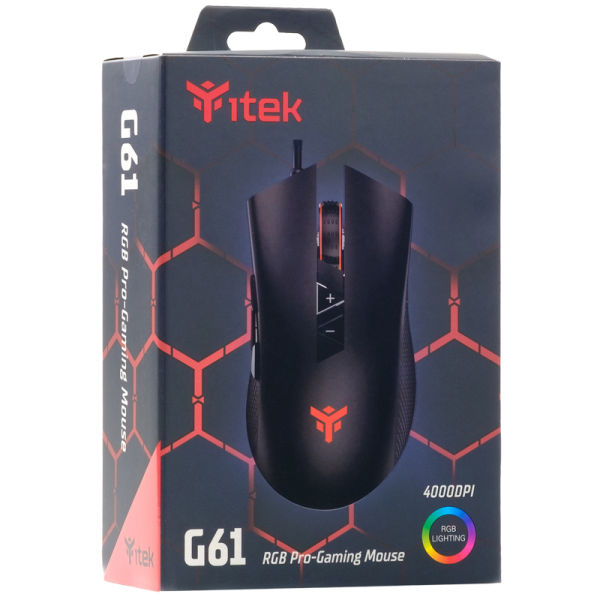 Mouse Gaming itek G61 - 4000DPI, RGB, Software, Sensore A3050