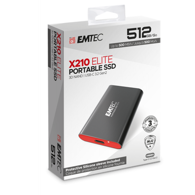 Emtec X210 Elite 512 GB Nero (Emtec X210 Elite 512 GB USB Type-C 3.2)