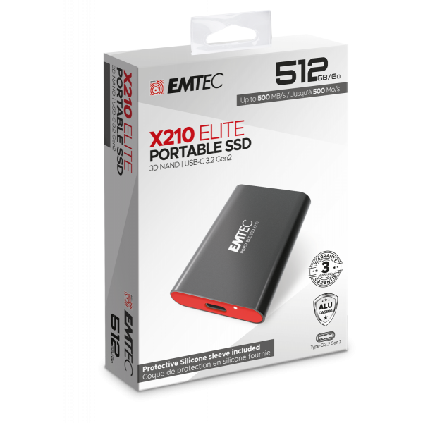 Emtec X210 Elite 512 GB Nero (Emtec X210 Elite 512 GB USB Type-C 3.2)