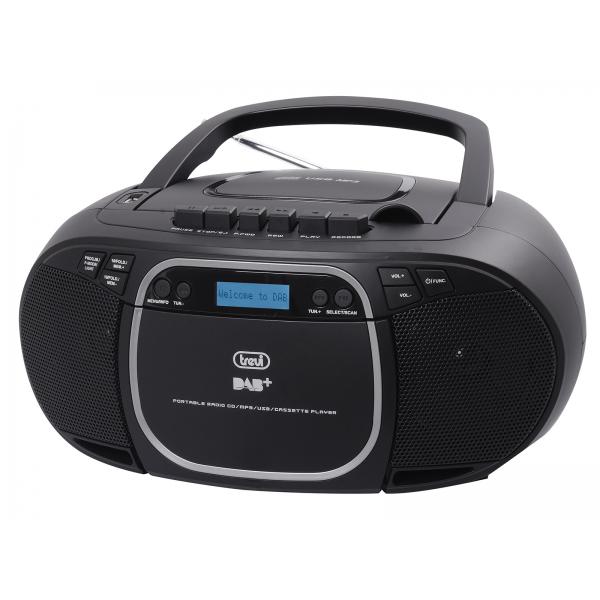 CMP 576 DAB Stereo Portatile con Ricevitore Digitale DAB / DAB+ / FM RDS CD / Cassetta MP3 USB / AUX-IN - Nero