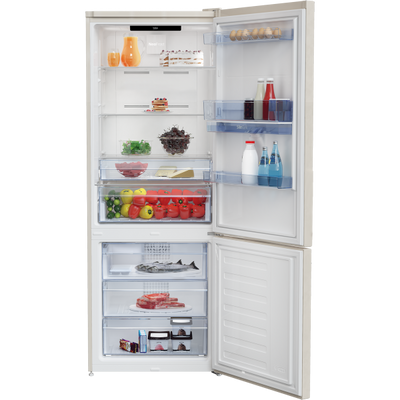 Beko Frigo Combinato 560lt A++/e No Frost 70cm Sabbia Rcne560e40dbn