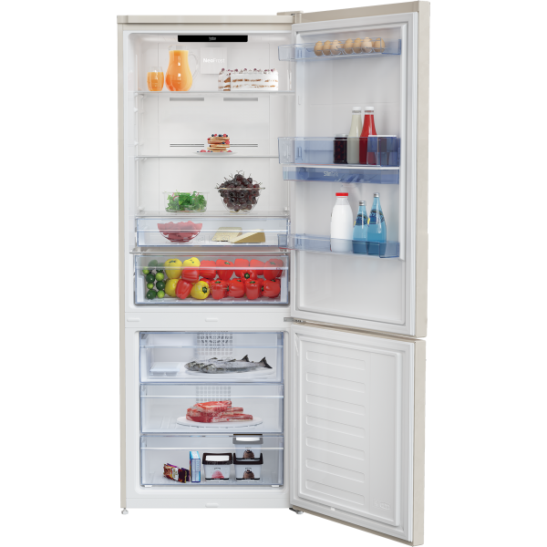 Beko Frigo Combinato 560lt A++/e No Frost 70cm Sabbia Rcne560e40dbn