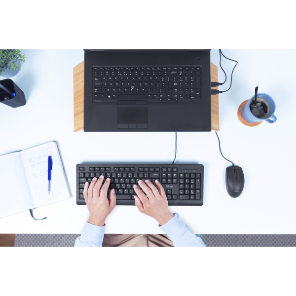 Tastiera Integrale Trust Primo - Tasti silenziosi - USB - Nero