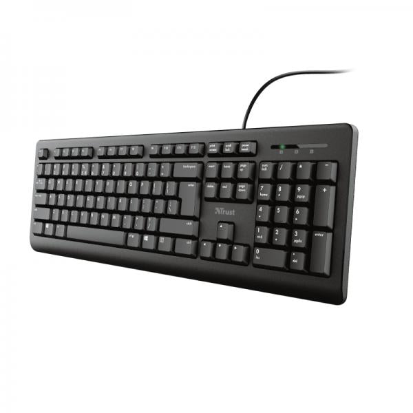 Tastiera Integrale Trust Primo - Tasti silenziosi - USB - Nero
