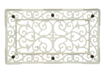 Biscottini Zerbino in ghisa finitura bianca anticata L58xPR34xH1,5 cm rettangolare