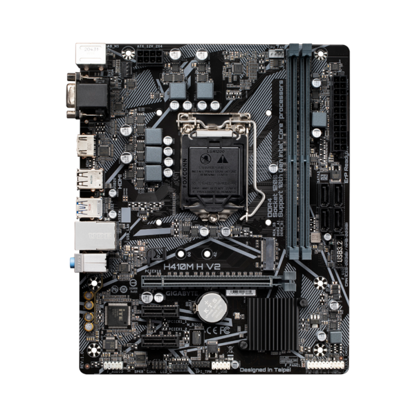 GIGABYTE H410M H V2 Scheda madre - Supporta processori Intel Core 10th CPUs, up to 2933MHz DDR4, 1xPCIe 3.0 M.2, GbE LAN, USB 3.2 Gen 1 (GIGABYTE 1200 H410M H V2 M-ATX)