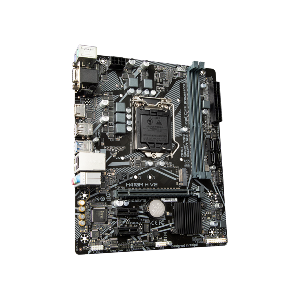 GIGABYTE H410M H V2 Scheda madre - Supporta processori Intel Core 10th CPUs, up to 2933MHz DDR4, 1xPCIe 3.0 M.2, GbE LAN, USB 3.2 Gen 1 (GIGABYTE 1200 H410M H V2 M-ATX)