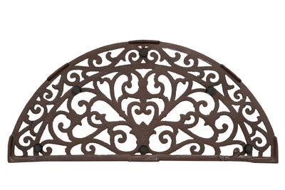 Biscottini Zerbino in ghisa finitura ruggine anticata L68,5xPR32xH1,5 cm mezzaluna