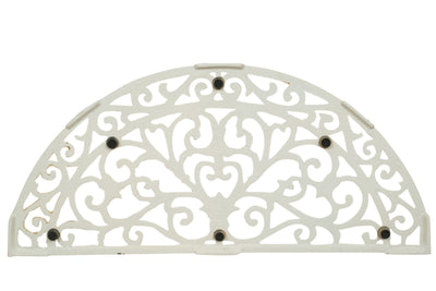 Biscottini Zerbino in ghisa finitura bianca anticata L68,5xPR32xH1,5 cm mezzaluna Offerta