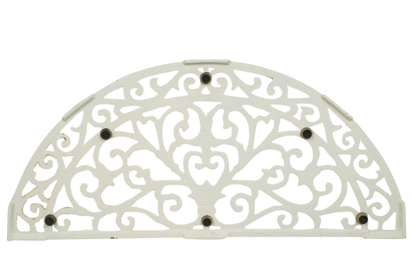 Biscottini Zerbino in ghisa finitura bianca anticata L68,5xPR32xH1,5 cm mezzaluna Offerta