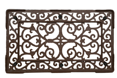 Biscottini Zerbino in ghisa finitura ruggine anticata L58xPR34xH1,5 cm rettangolare