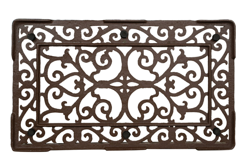 Biscottini Zerbino in ghisa finitura ruggine anticata L58xPR34xH1,5 cm rettangolare