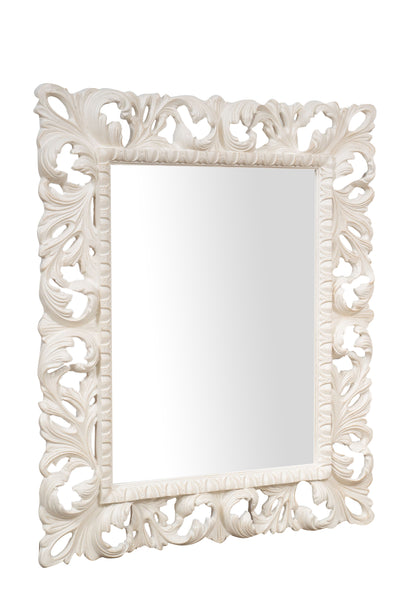 Biscottini SPECCHIERA DA PARETE IN LEGNO FINITURA BIANCA ANTICATA MADE IN ITALY Specchio