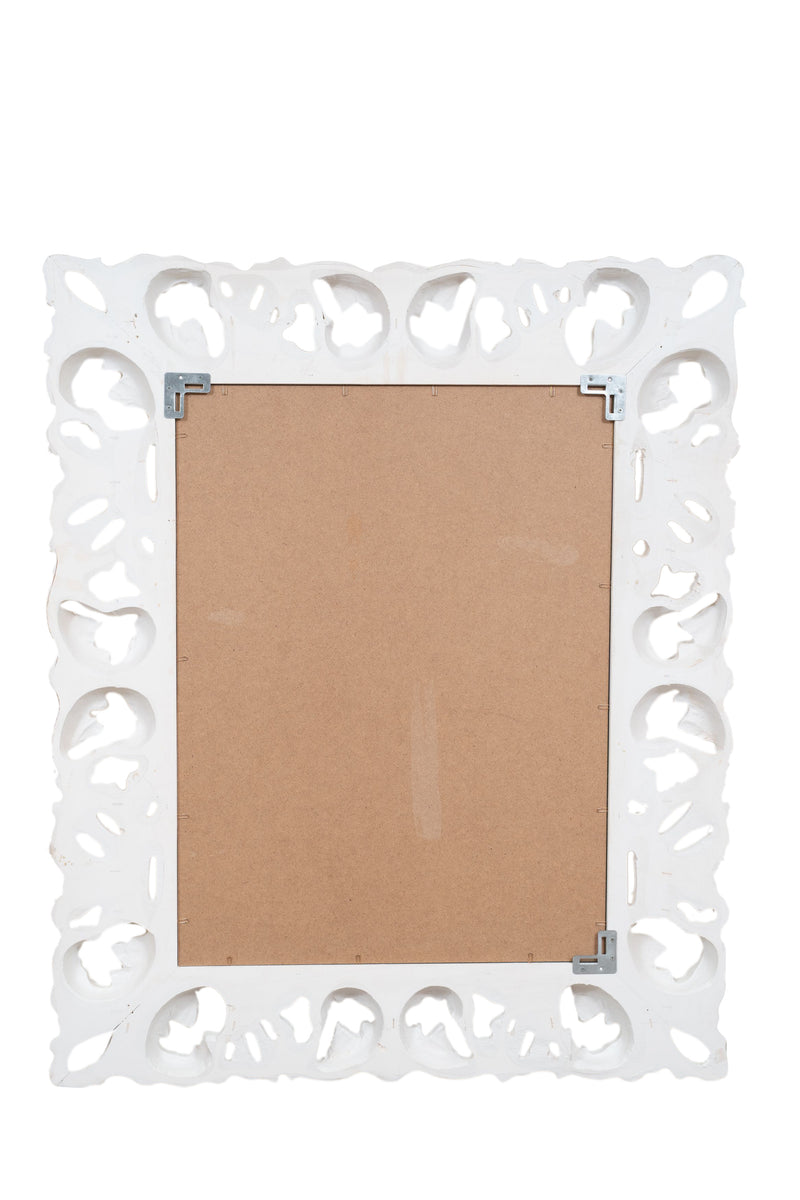 Biscottini SPECCHIERA DA PARETE IN LEGNO FINITURA BIANCA ANTICATA MADE IN ITALY Specchio