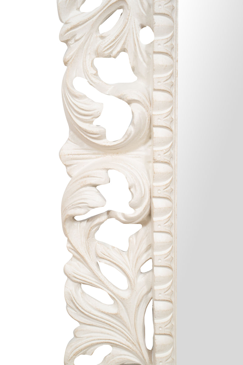 Biscottini SPECCHIERA DA PARETE IN LEGNO FINITURA BIANCA ANTICATA MADE IN ITALY Specchio