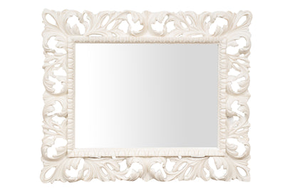 Biscottini SPECCHIERA DA PARETE IN LEGNO FINITURA BIANCA ANTICATA MADE IN ITALY Specchio