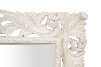 Biscottini SPECCHIERA DA PARETE IN LEGNO FINITURA BIANCA ANTICATA MADE IN ITALY Specchio