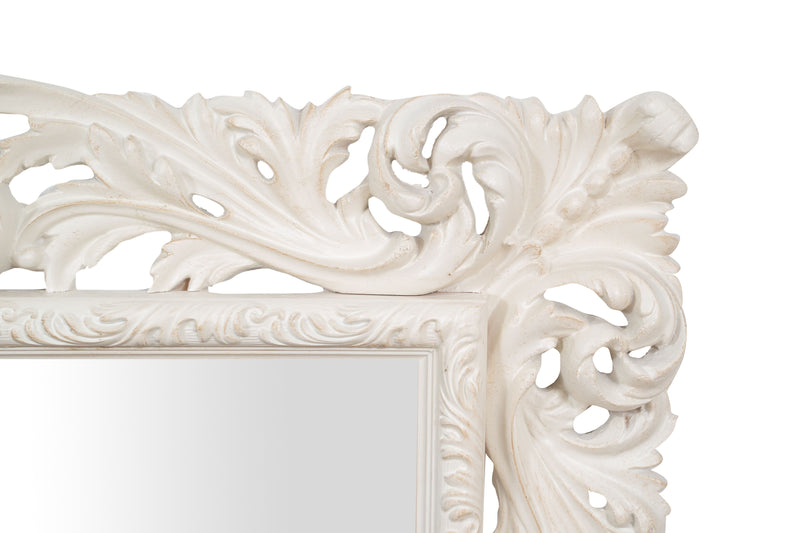 Biscottini SPECCHIERA DA PARETE IN LEGNO FINITURA BIANCA ANTICATA MADE IN ITALY Specchio